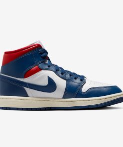 Air Jordan 1 Mid White/Gym Red/Sail/French Blue