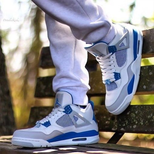 Jordan 4 Retro White Military Blue