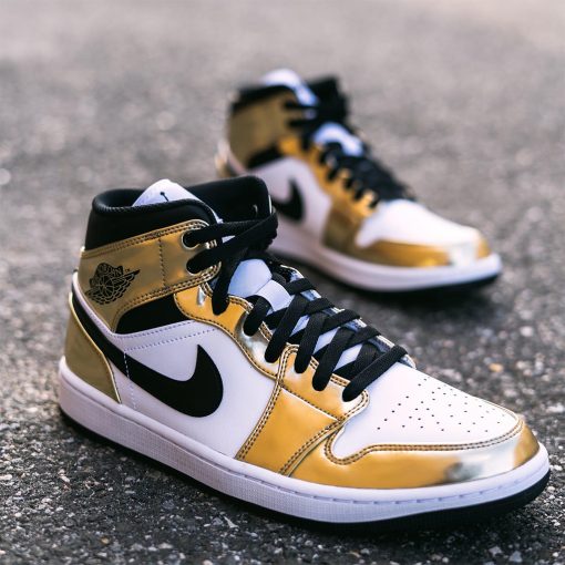 Air Jordan 1 Mid SE “White Metallic Gold”