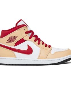 Air Jordan 1 Mid ‘Light Curry Cardinal Red’