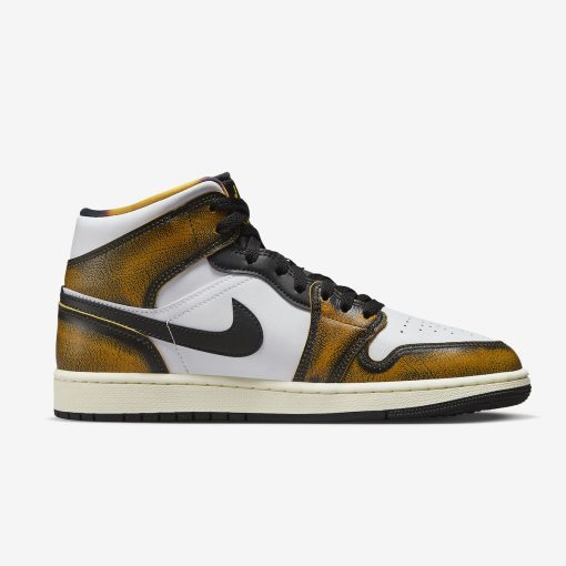 Air Jordan 1 Mid Wear Away White Black Orange