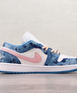 Air Jordan 1 Low Washed Denim/White-Pink