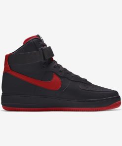 Air Force 1 High Leather Black Red Swoosh New Classic Boot