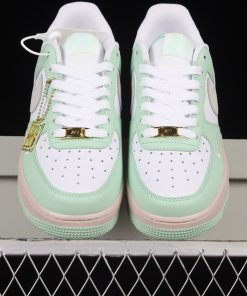 Air Force 1 07 Apple Green White Pink Metallic Gold