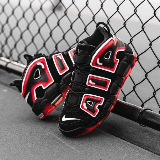 Nike Air More Uptempo ‘Black White Laser Crimson’